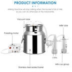 s smautop milking machine kit for sheep portable electric milker milking machine, automatic portable livestock milking equipment, adjustable vacuum pump food silicone grade hose 14l