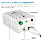 s smautop milking machine kit for sheep portable electric milker milking machine, automatic portable livestock milking equipment, adjustable vacuum pump food silicone grade hose 14l