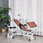 Soozier Multi-Exercise Full-Body Weight Rack with Bench Press, Leg Extension, Chest Fly Resistance Band and Preacher Curl