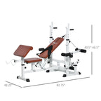 Soozier Multi-Exercise Full-Body Weight Rack with Bench Press, Leg Extension, Chest Fly Resistance Band and Preacher Curl
