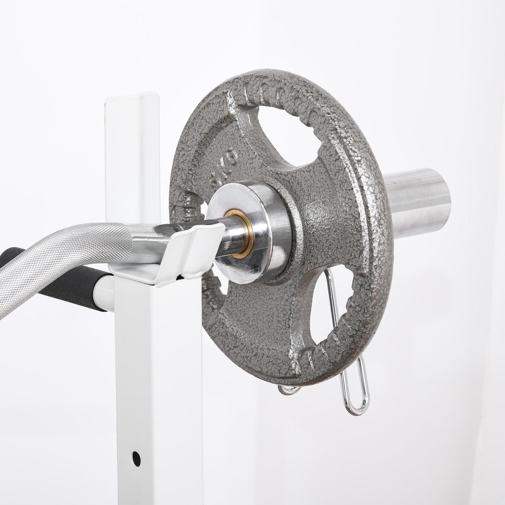 Soozier Multi-Exercise Full-Body Weight Rack with Bench Press, Leg Extension, Chest Fly Resistance Band and Preacher Curl