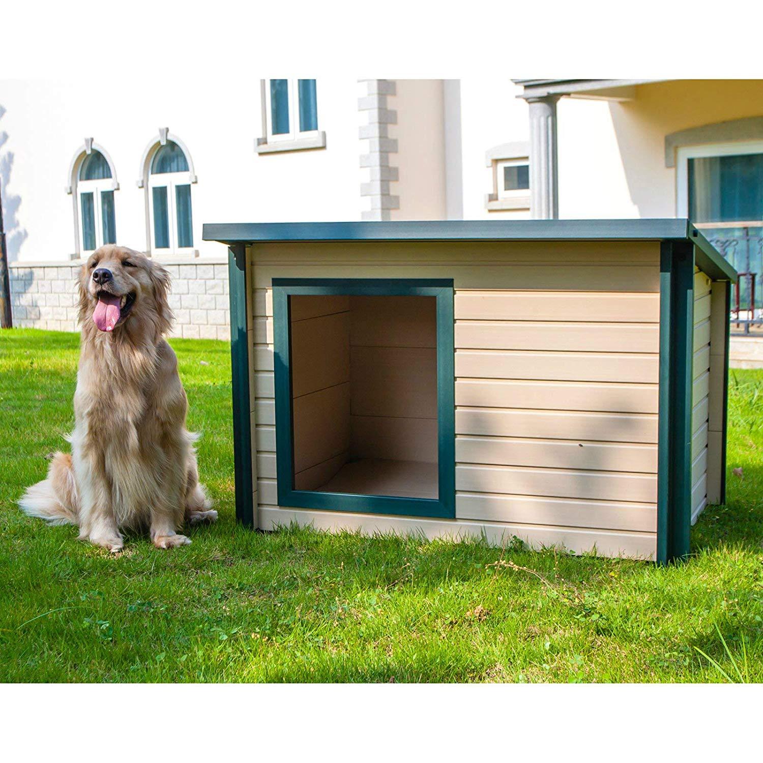 Dog House Outdoor for XL Lar&amp; Medium Dogs LodStyle Pet Puppy Outside Shelter Insulated All Weather Doghouse