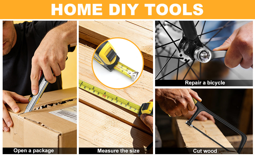 199 Piece Tool Kit for Home,General Household/Auto Repair Tool Set,Basic Hand Tool Kit with Socket Wrench,Tool Box Case for Men,Perfect for Diyer Handyman Homeowner