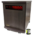 SUNHEAT 150100008 Indoor Infrared Space Heater Charcoal Walnut Bundle with 1 Year Extended Protection Plan