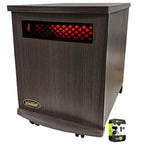 SUNHEAT 150100008 Indoor Infrared Space Heater Charcoal Walnut Bundle with 1 Year Extended Protection Plan