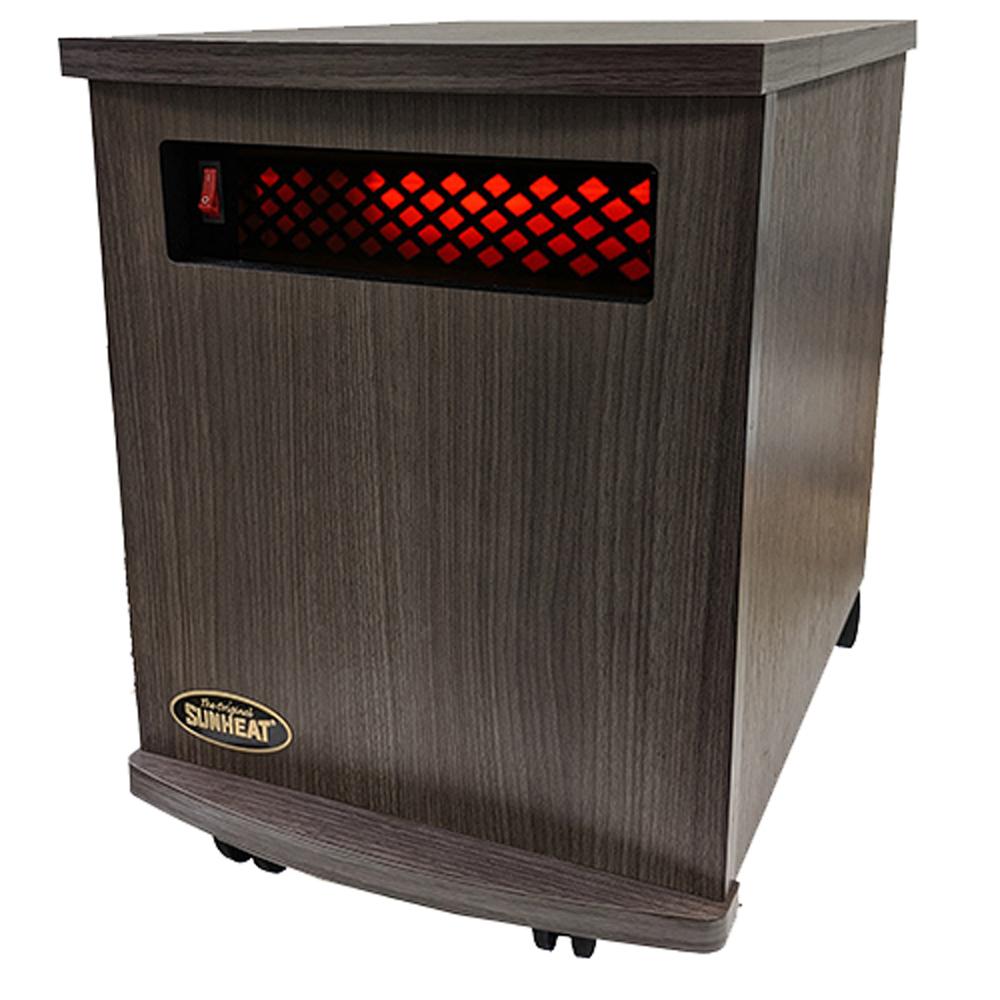 SUNHEAT 150100008 Indoor Infrared Space Heater Charcoal Walnut Bundle with 1 Year Extended Protection Plan