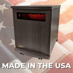 SUNHEAT 150100008 Indoor Infrared Space Heater Charcoal Walnut Bundle with 1 Year Extended Protection Plan