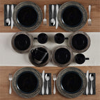 Bryson Black 16 Piece Dinnerware Set, Service for 4