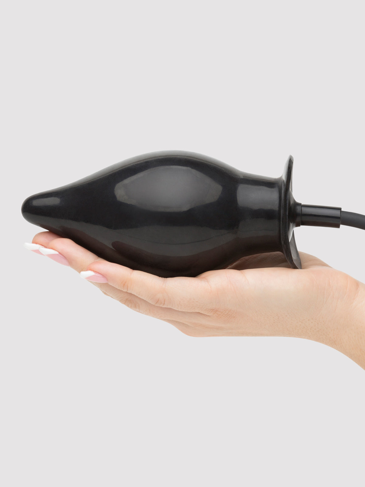 Cock Locker Large Inflatable Butt Plug 7.5 Inch, Black