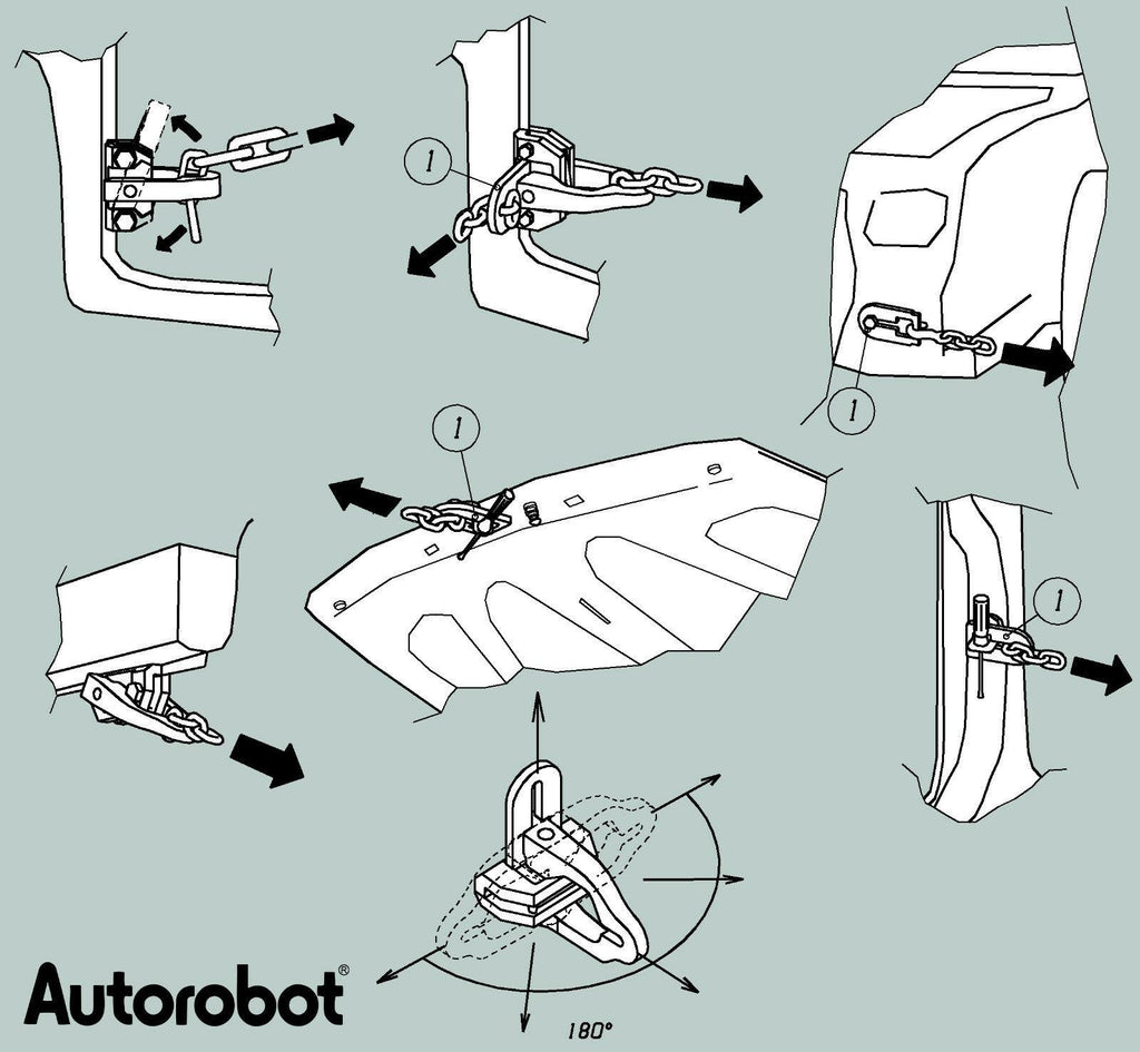 Autorobot Auto Body Pull Clamp 5 Ton with Pulling Ring 180 Degrees Turnable