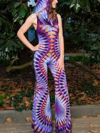 Color tie-dye multifunctional sunscreen printed jumpsuit