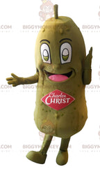 Giant Green Pickle BIGGYMONKEYMascot Costume. Charles Christ