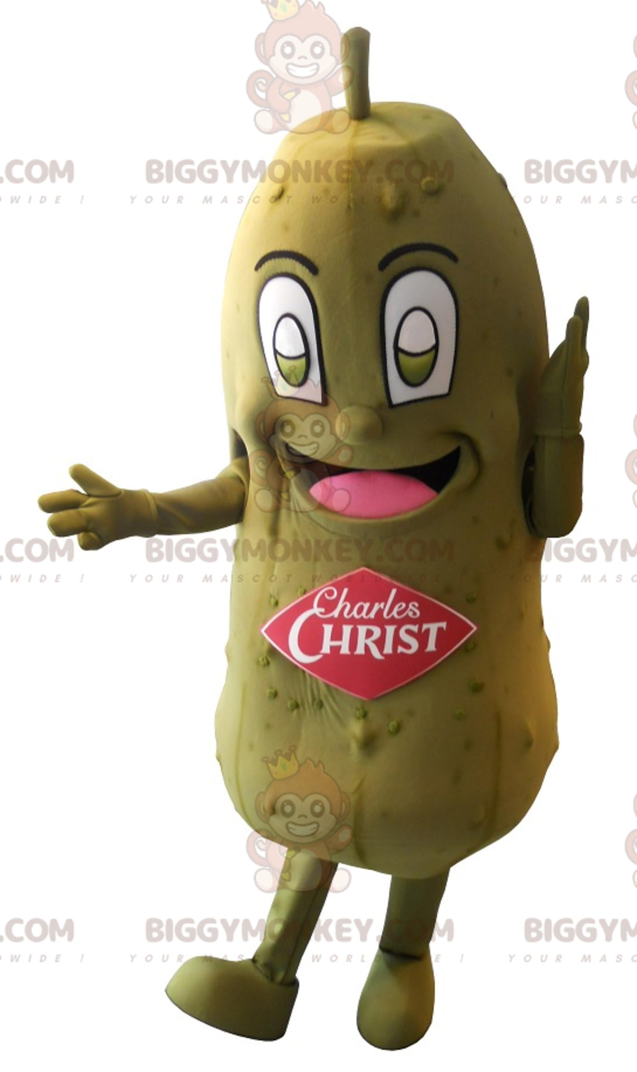 Giant Green Pickle BIGGYMONKEYMascot Costume. Charles Christ