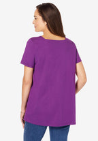 embroidered square neck tee