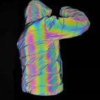 Men Reflecting Rainbow Winter Streetwear Windbreaker Jacket