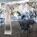 Patio Heater 42,000 BTU Pyrami-d Flame Outdoor Heater Propane Heater With Wheel