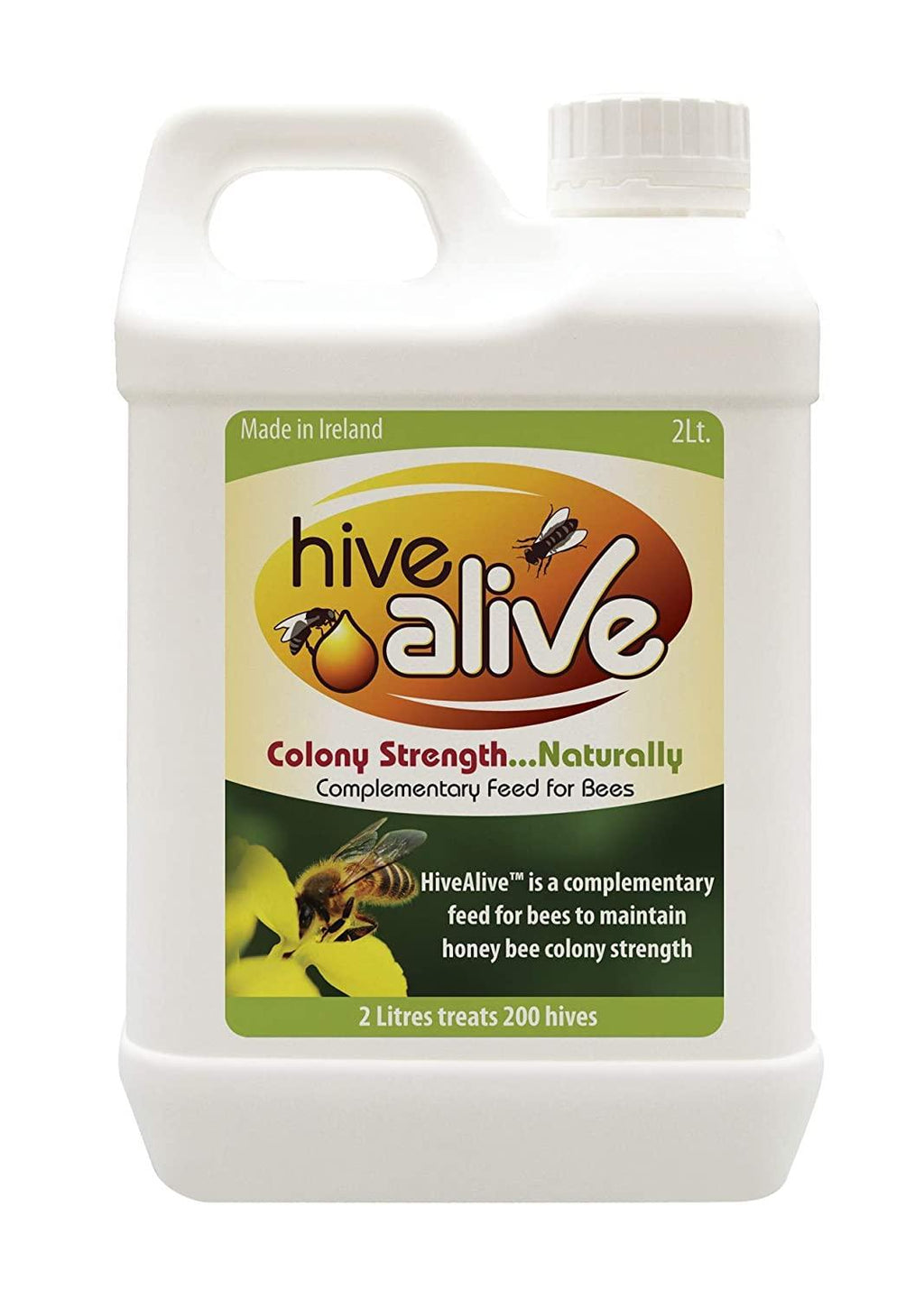 hive alive bee food supplement - natural honey bee liquid feed enhancer - organic beekeeping autumn spring feeding - lower winter mortality, improve colony health, honey production (2l, 200 hives)