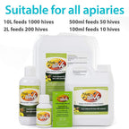 hive alive bee food supplement - natural honey bee liquid feed enhancer - organic beekeeping autumn spring feeding - lower winter mortality, improve colony health, honey production (2l, 200 hives)