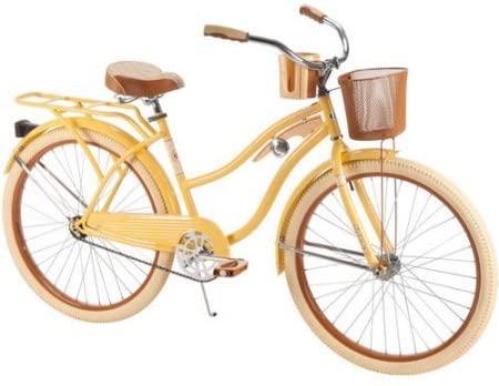Huffy, Nel Lusso Classic Cruiser Bike with Perfect Fit Frame, Women's 26 In. Yellow