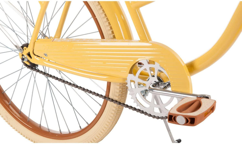 Huffy, Nel Lusso Classic Cruiser Bike with Perfect Fit Frame, Women's 26 In. Yellow