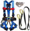 Fusion Climb Pro Backyard Zip Line Kit Harness Lanyard Trolley Bundle FK-A-HLT-19,Black
