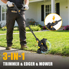 3 in 1 Cordless Weed Eater Compatible with DEWALT 20V MAX Battery,12-Inch String Trimmer Edger &amp; Mini Mower, 8500RPM Auto Feed Weed Wacker w/Adjustable Handle (Tool Only)