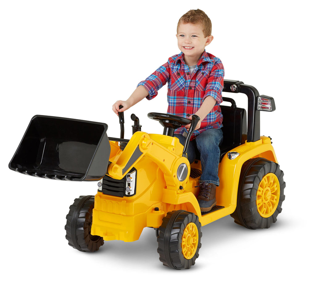 CAT Tractor Dozer, Digger, Ride-On Toy by Kid Trax, yellow