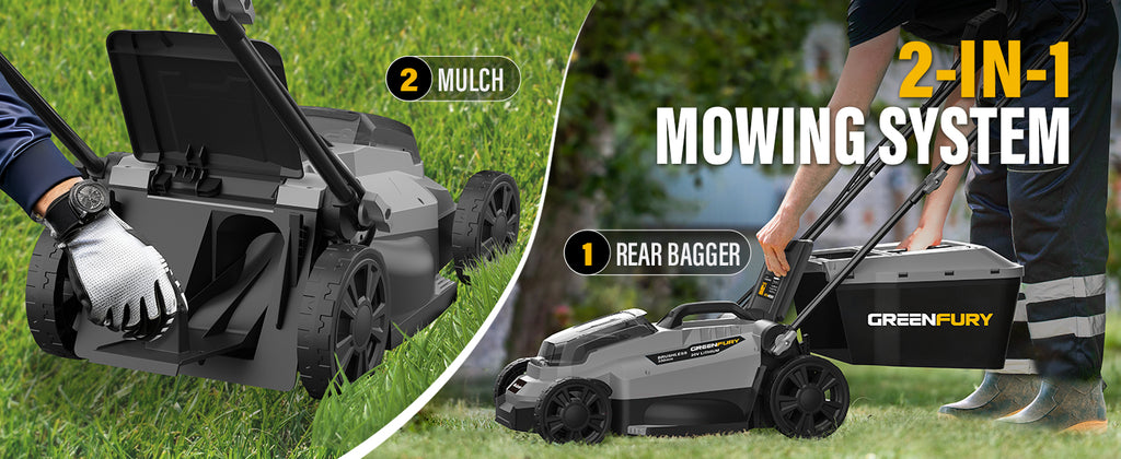 Cordless Lawn Mower Compatible with Dewalt 20V MAX Battery (Tool Only) | 13" Deck, Brushless Motor, 5-Position Height Adjust, 8 Gal Bag, Ideal for Small Yards