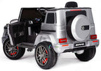 12V powered Mercedes AMG G63 Ride on electric car For Kids with Remote Control LED lights MP3 Leather Seat - Silver