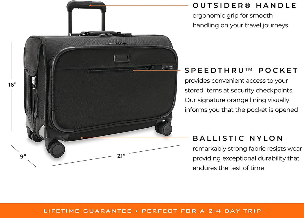Baseline Garment Bags, Black, Carry Spinner