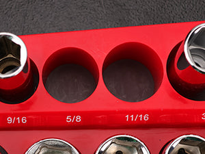 Magnetic Socket Organizer Set, 6PCS Socket Holder, 1/4", 3/8", 1/2" Sockets Holds 143 Pieces Magnetic Sockets Trays (Blue&red, 6 Pcs)