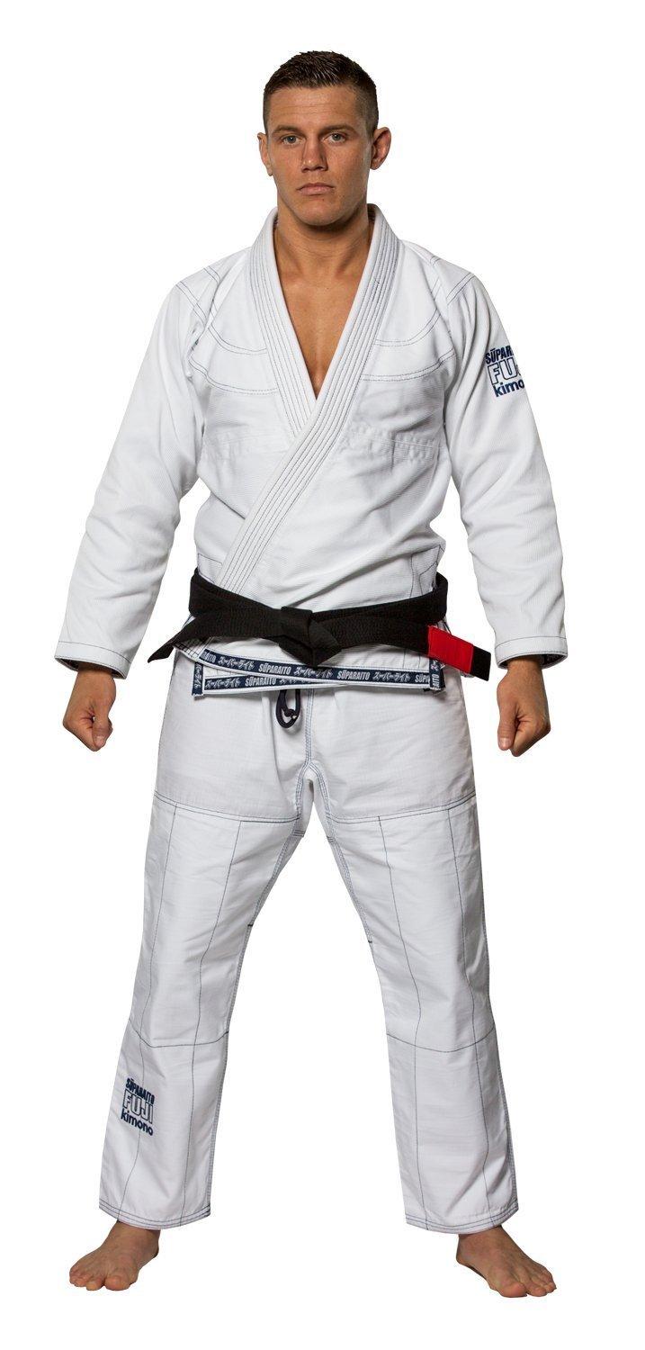 Fuji Suparaito Superlite Brazilian Jiu Jitsu BJJ Gi - White w Navy (A0)