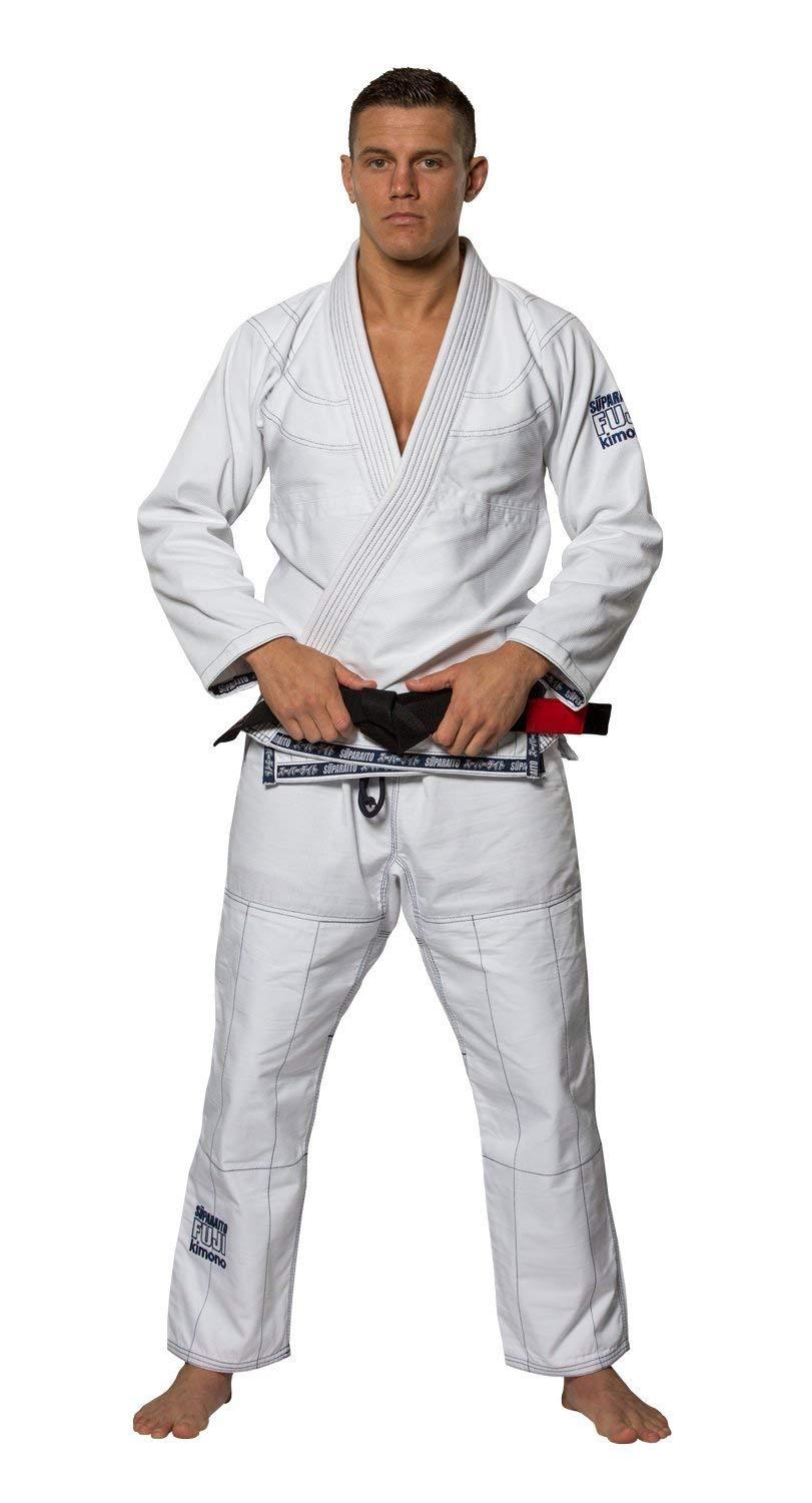 Fuji Suparaito Superlite Brazilian Jiu Jitsu BJJ Gi - White w Navy (A0)