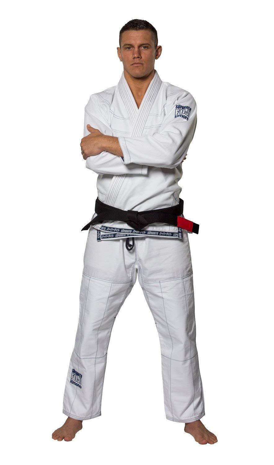 Fuji Suparaito Superlite Brazilian Jiu Jitsu BJJ Gi - White w Navy (A0)