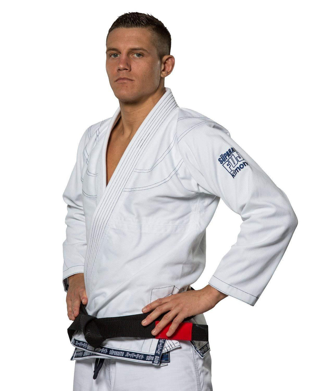 Fuji Suparaito Superlite Brazilian Jiu Jitsu BJJ Gi - White w Navy (A0)