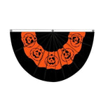 Mnycxen Happy Halloween Pumpkin Lantern Bunting Fan Semicircular Flag Party Decor45X90Cm