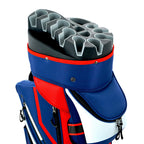 Ram Golf Premium Cart Bag with 14 Way Molded Organizer Divider Top - USA Flag