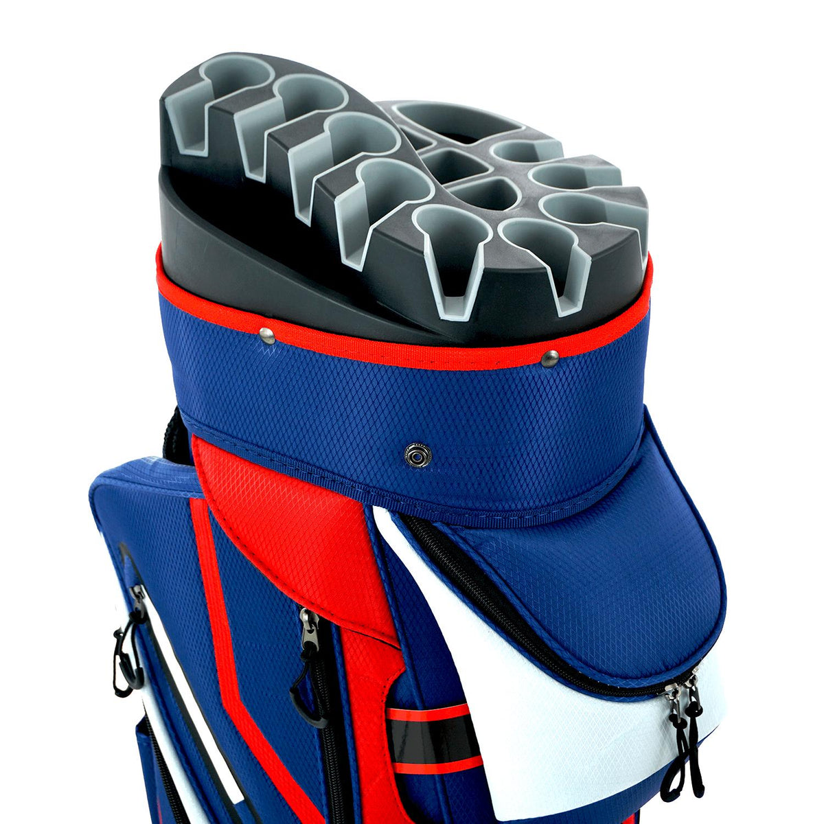 Ram Golf Premium Cart Bag with 14 Way Molded Organizer Divider Top - USA Flag