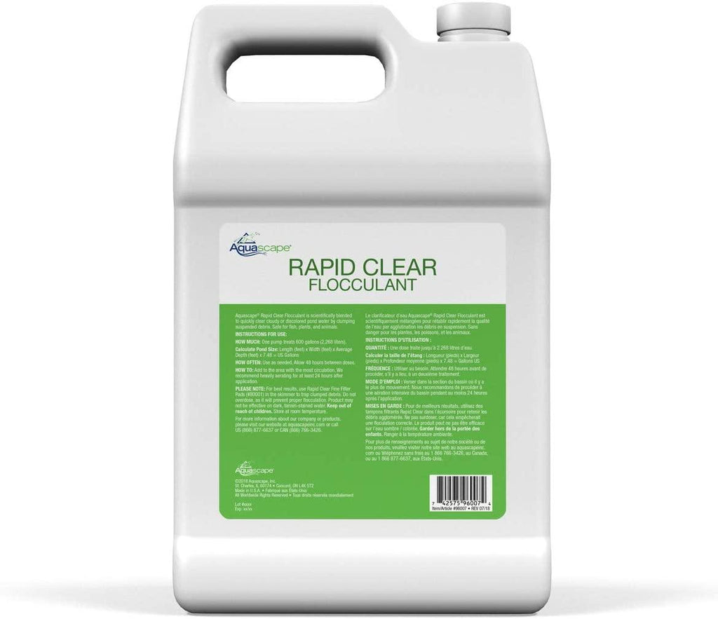 aquascape 96007 rapid clear flocculant treatment cloudy pond water, 1 gallon/ 3.78 l