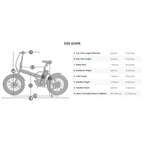 Electric Fat Tire Bicycle 20 In. x 4 In. Folding Bike 500W 36V 12Ah Lithium Battery Beach Mountain Snow Electric Bike Moped - White and Blue