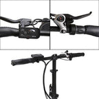Electric Fat Tire Bicycle 20 In. x 4 In. Folding Bike 500W 36V 12Ah Lithium Battery Beach Mountain Snow Electric Bike Moped - White and Blue