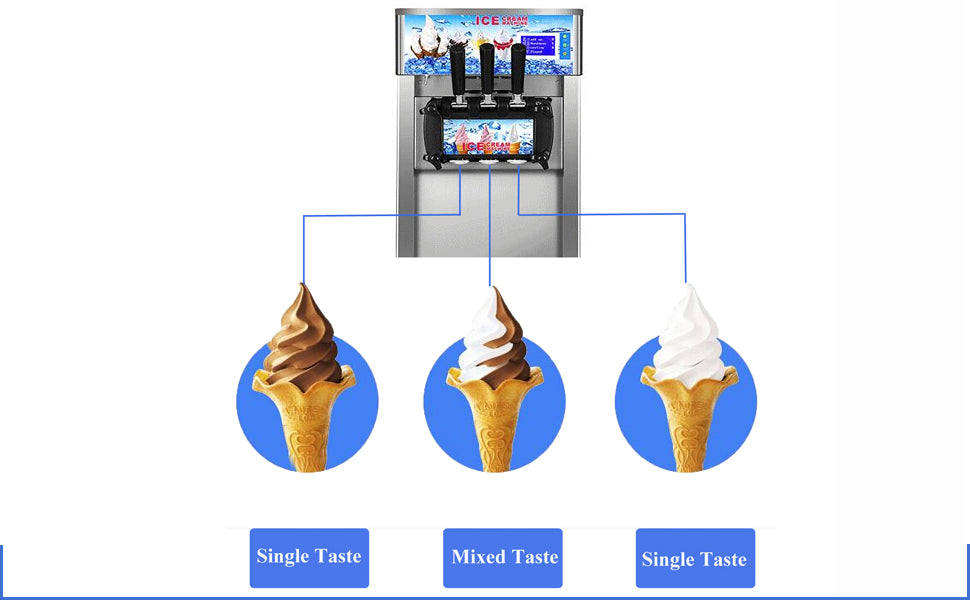 Commercial Soft Serve Ice Cream Machine Electric Soft Ice Cream Maker Benchtop