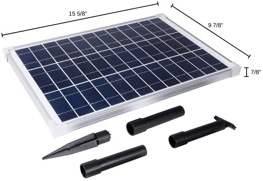 solariver solar pond aerator, dc brushless air pump, 10 watt solar panel, 5 air stones, sun powered oxygenation for fish ponds, aquaculture, hydroponic, bubbleponics, bait tank