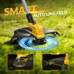 Brushless Electric Weed Wacker String Trimmer, 20V Cordless Weed Eater and Edger, 15" Cutting Width with 2 * 5.0Ah Battery Powered Brush Cutter, 4 in 1 Lawn Mower, Eco Friendly Grass Cutter