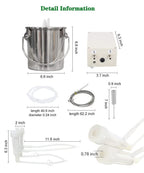 lyfreen milking machine for goats, automatic pulsation vacuum pump milker food-grade goat milking machine, portable farm supplies for nigerian dwarfs, nubian mix (3l,us plug)