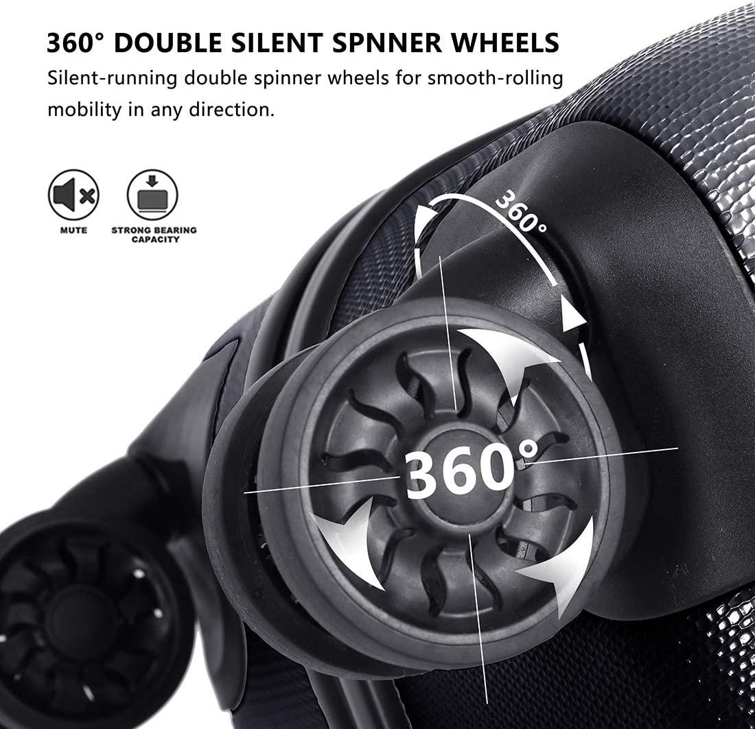 2pcs Anti-scratch ABS Material Hardside Spinner luggage, Carry-On,20inch and 28inch Wear-resistant, Lightweight Spinner Suitcase