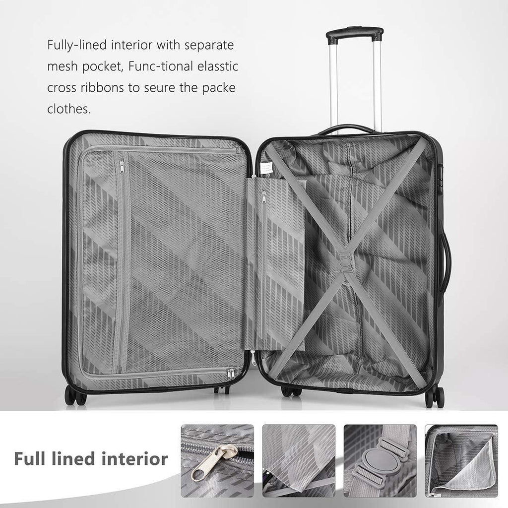 2pcs Anti-scratch ABS Material Hardside Spinner luggage, Carry-On,20inch and 28inch Wear-resistant, Lightweight Spinner Suitcase