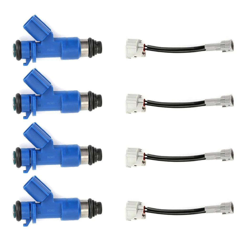4PCS Fuel Injectors 16450RWCA01 Fit Honda Civic Fit Acura RSX W/Adapters 410CC Generic