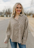 grey  corduroy button top