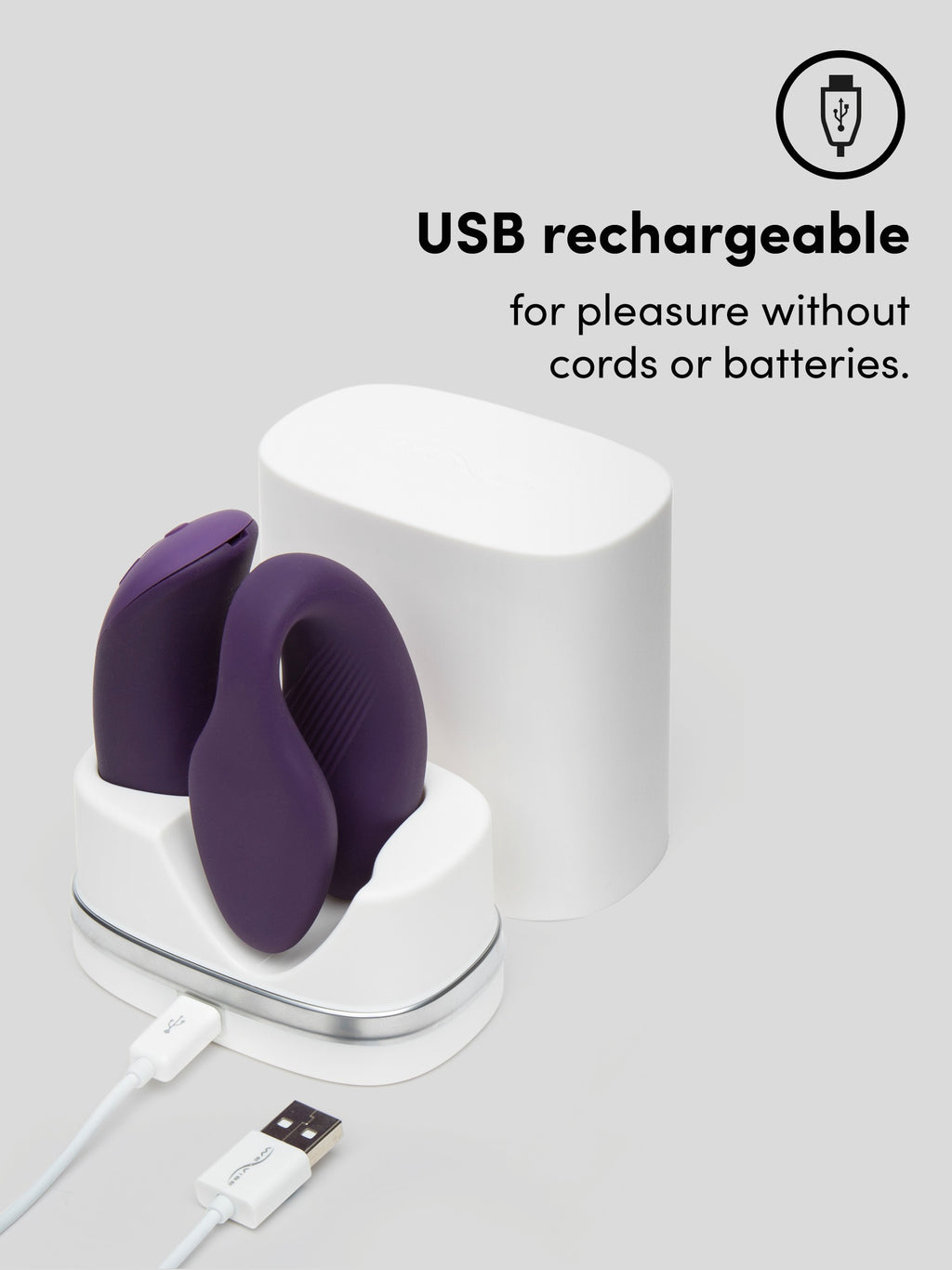 We-Vibe Chorus App and Remote Controlled Rechargeable Couple's Vibrator, Purple | Purple